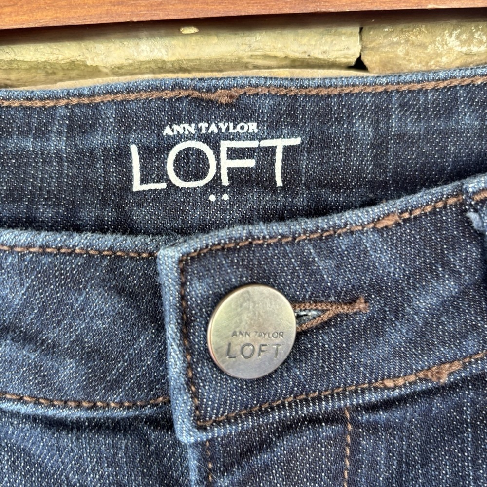 Ann Taylor LOFT Jeans Sz 6 Petite Curvy Skinny Leg Stretch Dark Wash Denim - Picture 4 of 7